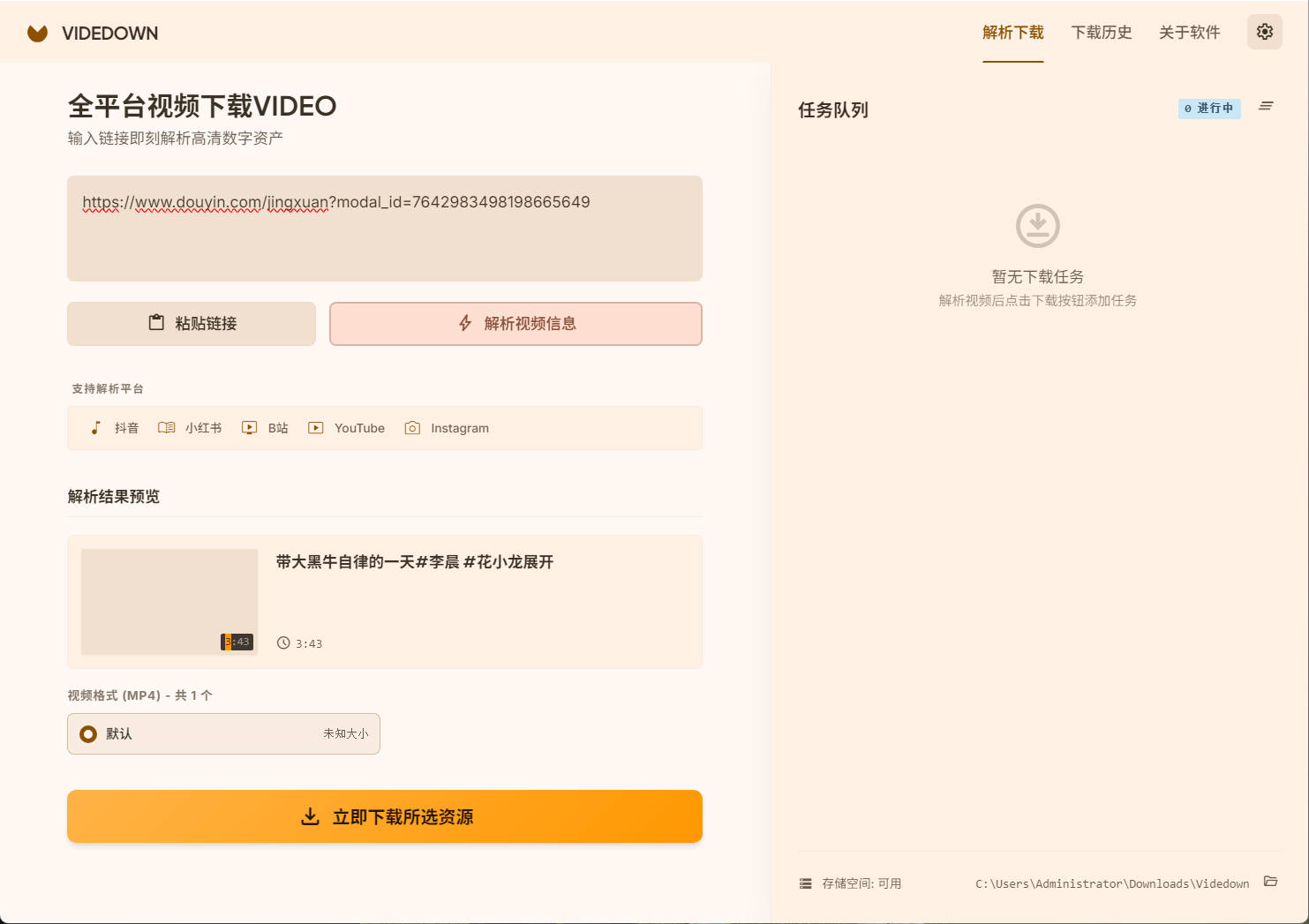 全平台视频下载Videdown v1.0.9